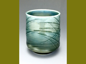 Blue and Gray Slip Trailed Cup