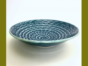 Nautilus Porcelain Slip Serving Bowl